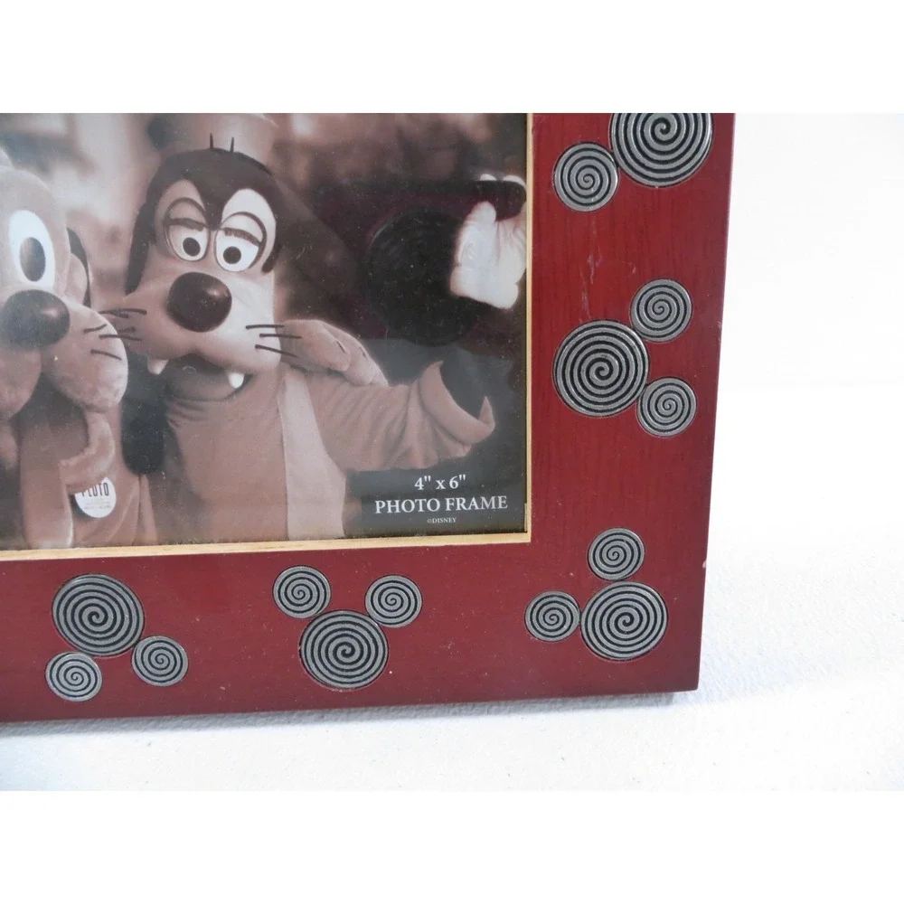 Disney 2 Tone Wood Mickey Mouse Head Inlaid Metal 4
